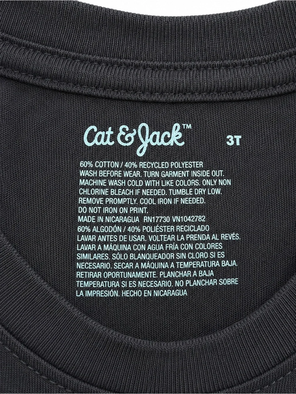 Cat & Jack Black Tee with Neon Yellow Robot 'My Dad Rocks' Graphic